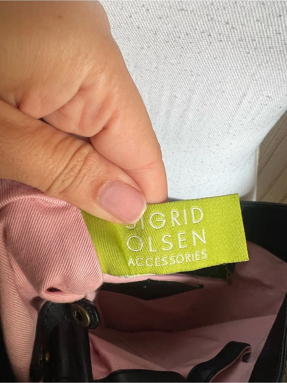 Sigrid Olsen Black Leather Crescent Shoulder Bag